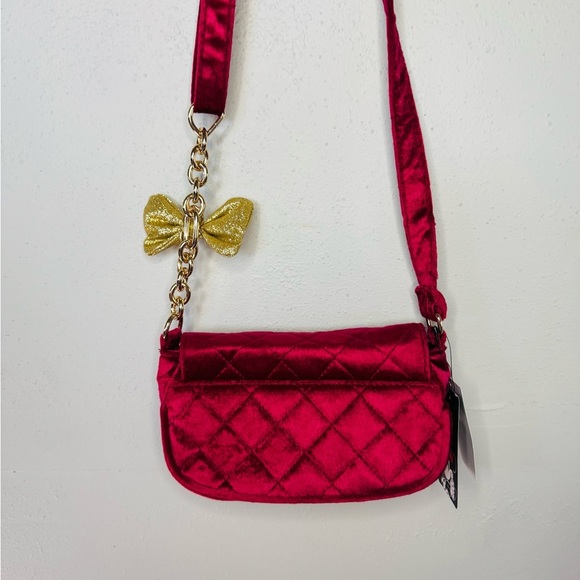 Bioworld Red and Gold Quilted Crossbody Bag with Charm - Picture 10 of 10